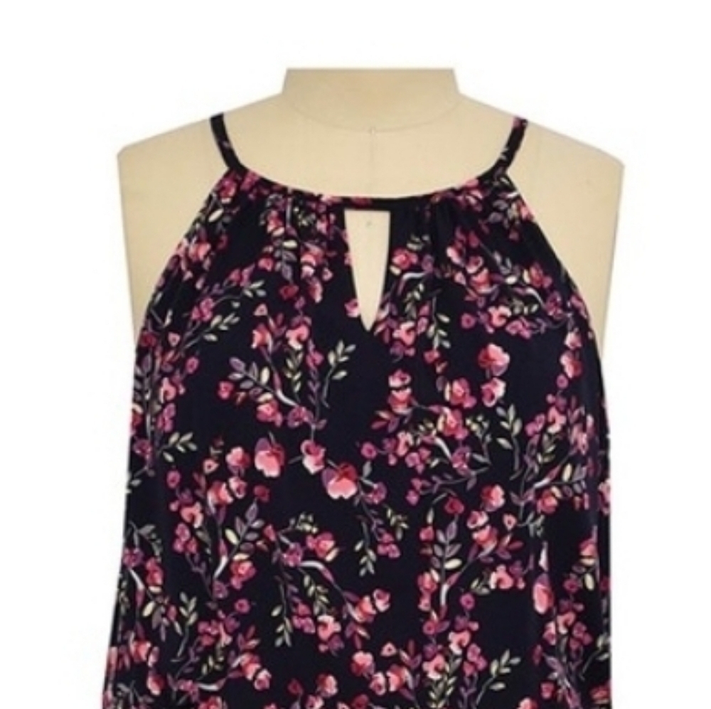 NWT London Times Woman Spring Bud Sleeveless Blouson Jumpsuit - 16W